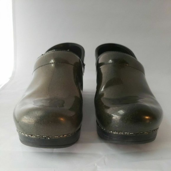 -Women's Dansko  Clogs Shoes Size 36 Metallic Green Leather - Picture 2 of 6
